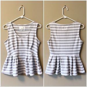 Anthropologie | Deletta peplum sleeveless top